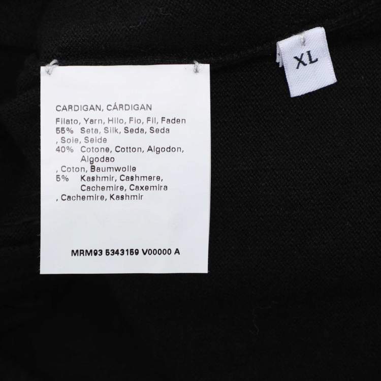 Pre Owned Marina Sport by Marina Rinaldi Black Knit Sequin Embellished Front Zip Sweater XL