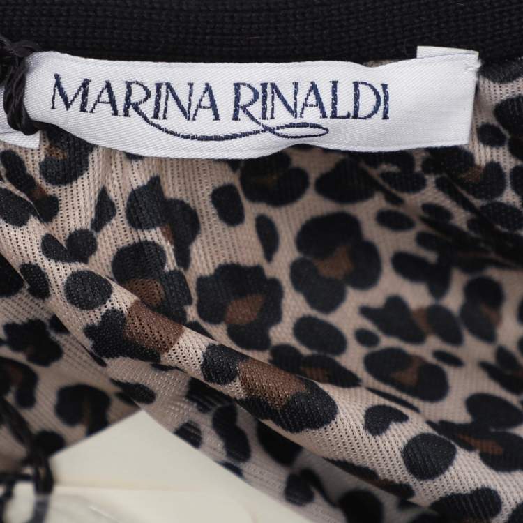 Pre Owned Marina Rinaldi Black/Gold Jersey Sequin Embellished Cardigan Set L