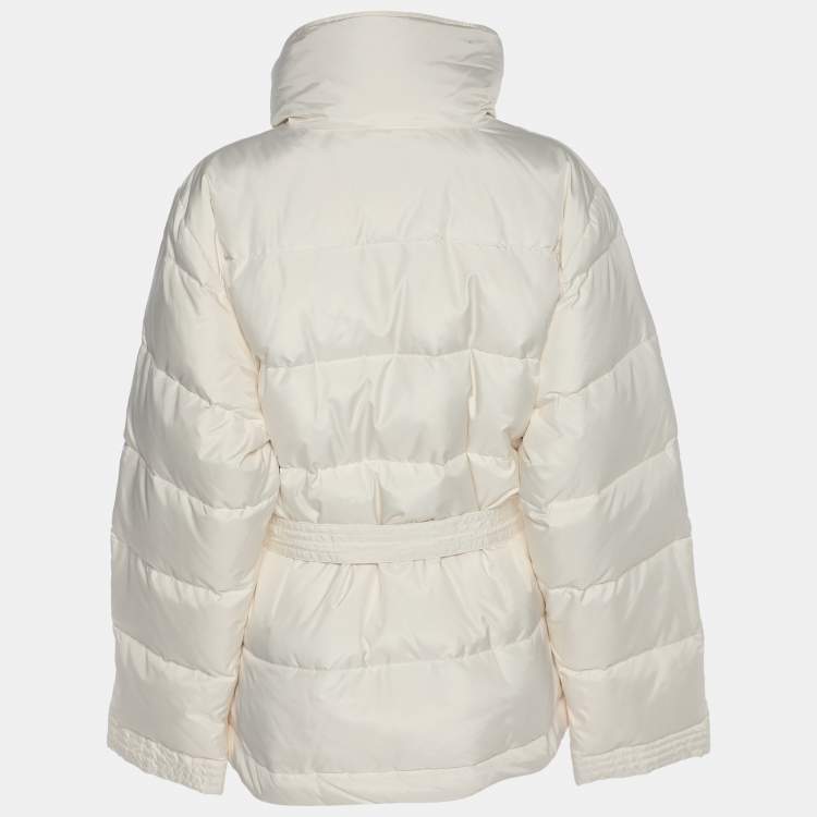 Pre Owned Voyage by Marina Rinaldi Cream Nylon Puffer Jacket M