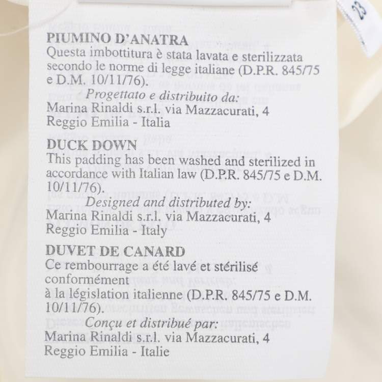 Pre Owned Voyage by Marina Rinaldi Cream Nylon Puffer Jacket M