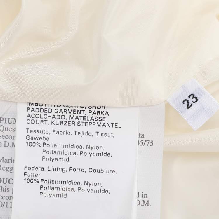 Pre Owned Voyage by Marina Rinaldi Cream Nylon Puffer Jacket M