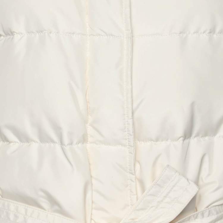 Pre Owned Voyage by Marina Rinaldi Cream Nylon Puffer Jacket M