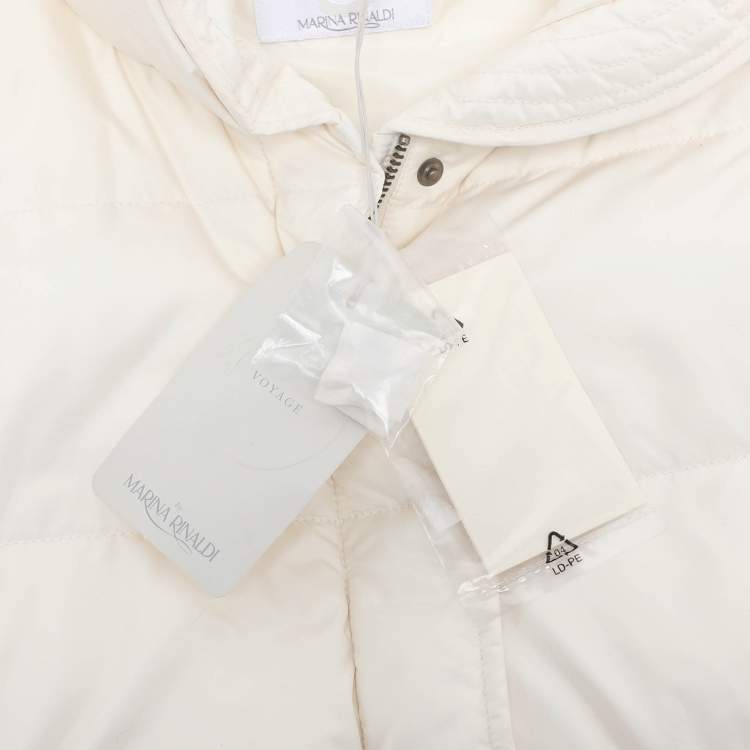 Pre Owned Voyage by Marina Rinaldi Cream Nylon Puffer Jacket M
