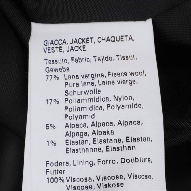 Pre Owned Marina Rinaldi Grey Tweed Single Breasted Blazer L