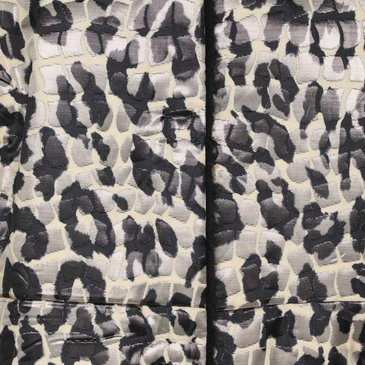 Pre Owned Voyage by Marina Rinaldi Multicolor Animal Print Jacquard Fur Jacket L
