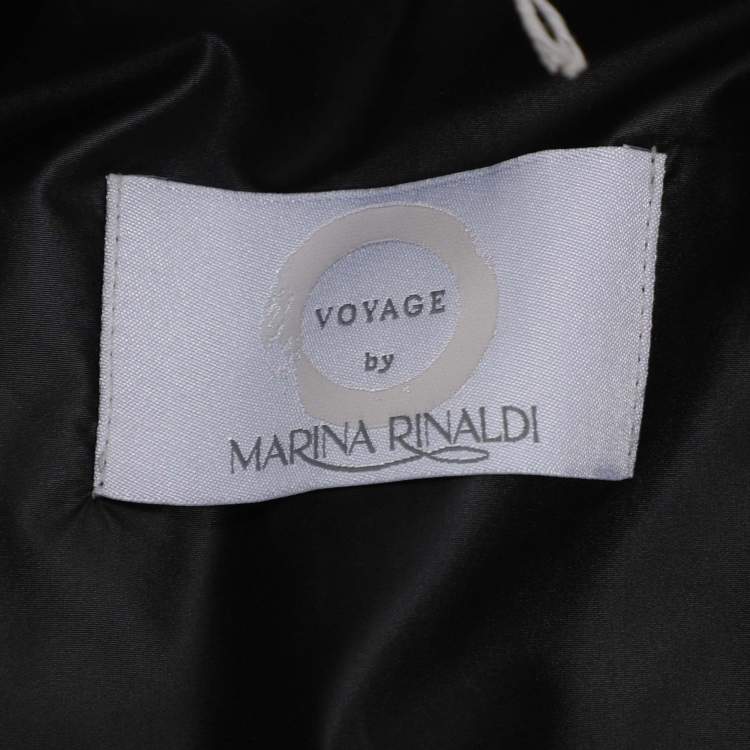 Pre Owned Voyage by Marina Rinaldi Multicolor Animal Print Jacquard Fur Jacket L