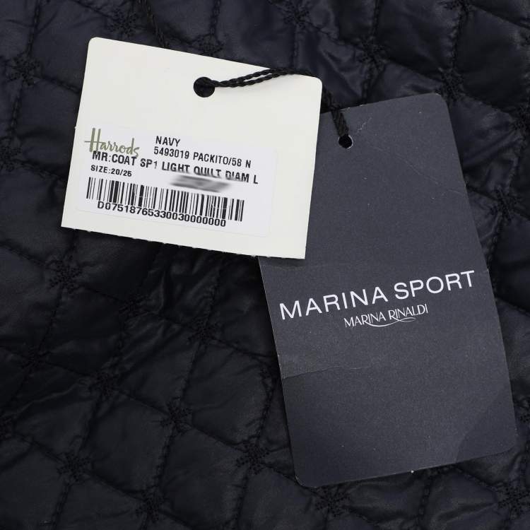 Pre Owned Marina Sport by Marina Rinaldi Navy Blue Quilted Coat L