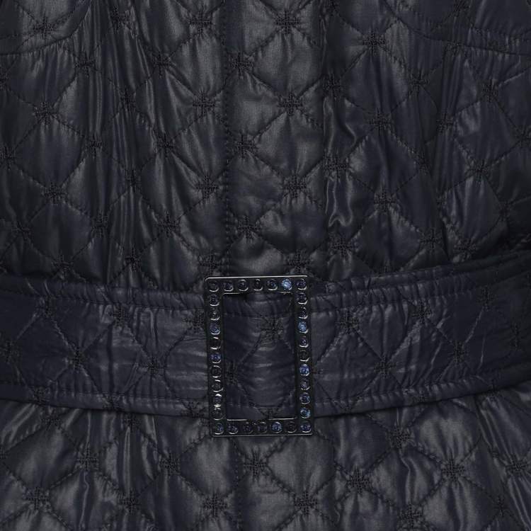 Pre Owned Marina Sport by Marina Rinaldi Navy Blue Quilted Coat L