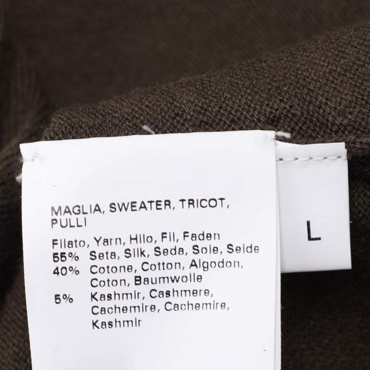 Pre Owned Marina Sport by Marina Rinaldi Olive Green Knit Button Front Sweater L