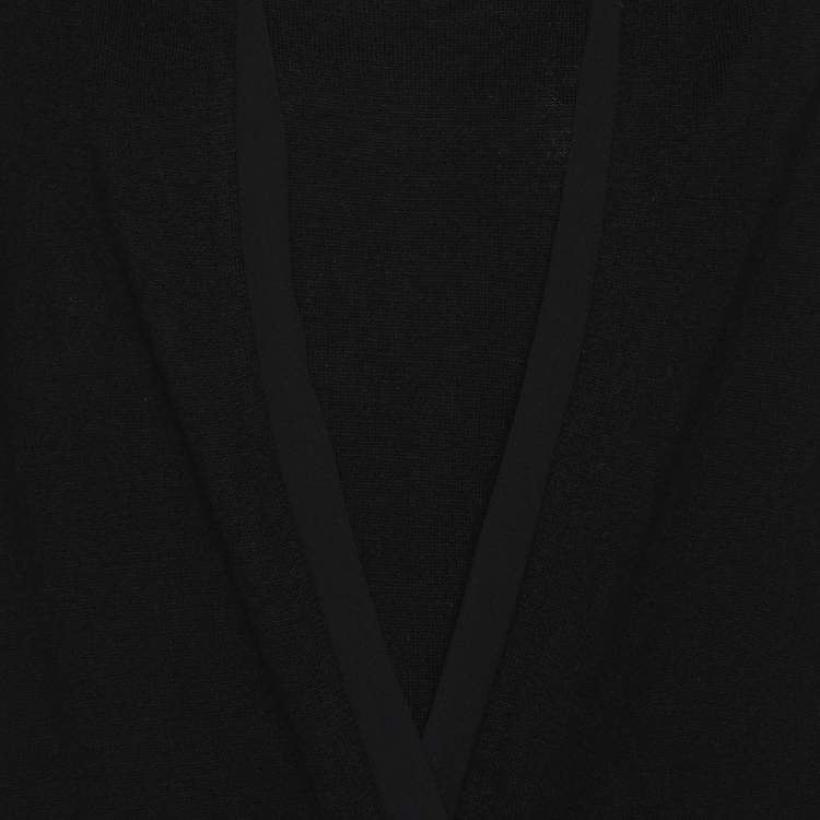 Pre Owned Marina Rinaldi Black Knit Belted Sweater L