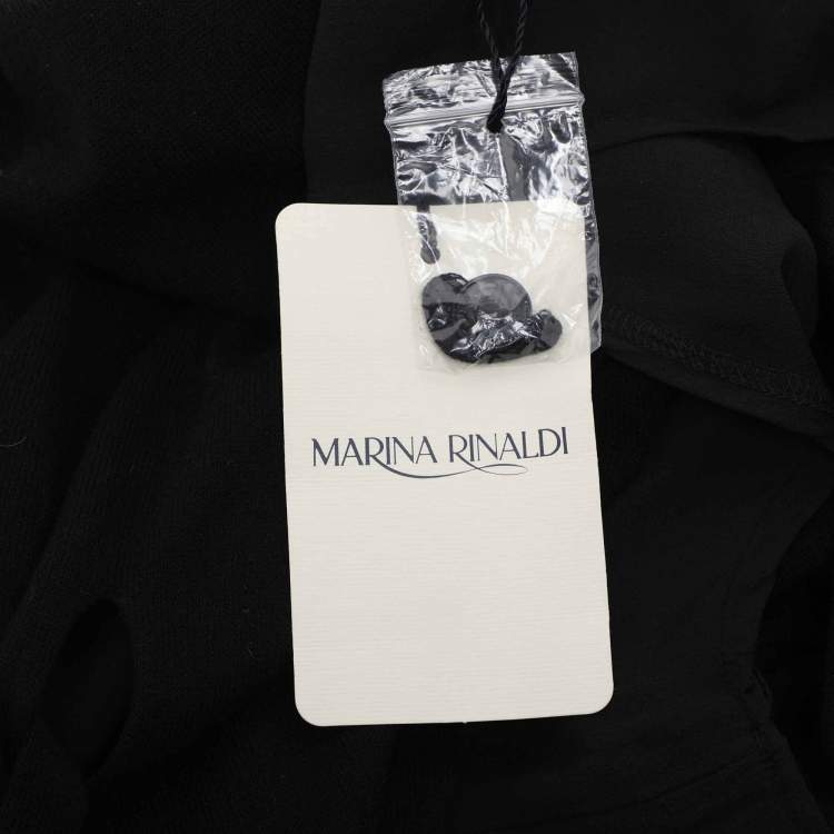 Pre Owned Marina Rinaldi Black Knit Belted Sweater L