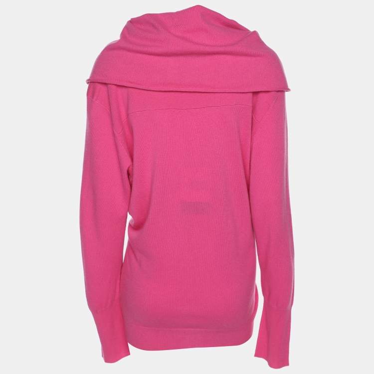 Pre Owned Marina Rinaldi Pink Knit Full Sleeve Sweater L