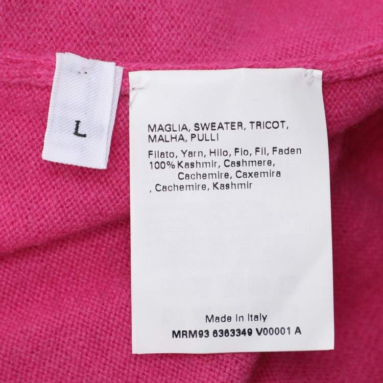 Pre Owned Marina Rinaldi Pink Knit Full Sleeve Sweater L