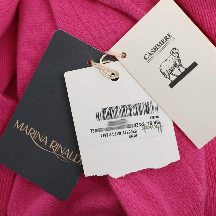 Pre Owned Marina Rinaldi Pink Knit Full Sleeve Sweater L
