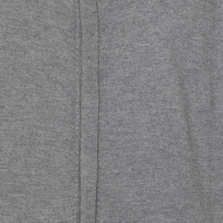 Pre Owned Marina Rinaldi Grey Knit Button Front Sweater XL