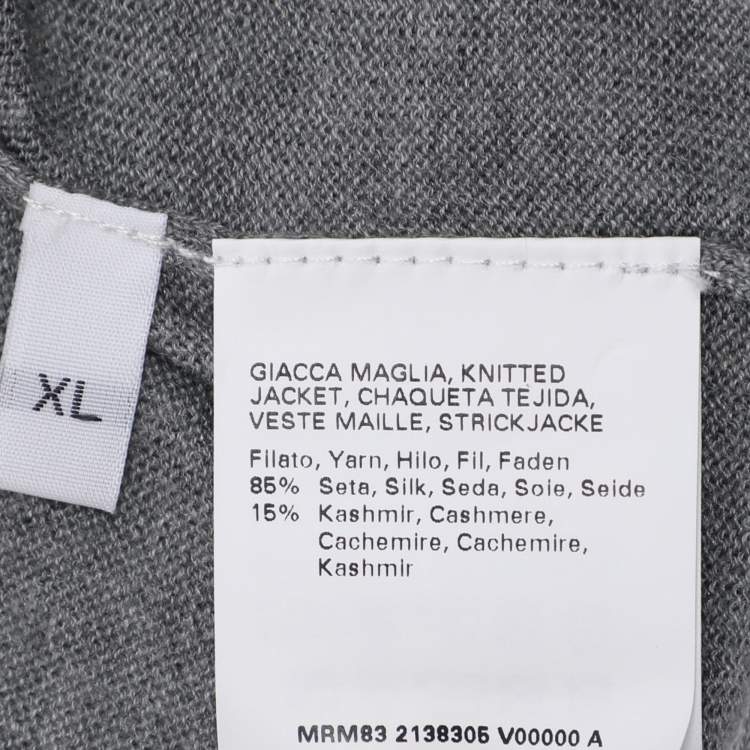 Pre Owned Marina Rinaldi Grey Knit Button Front Sweater XL