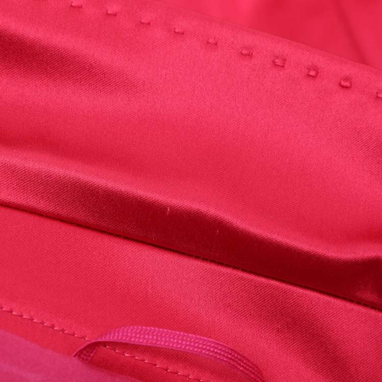 Pre Owned Marina Rinaldi Red Satin Single Breasted Blazer L