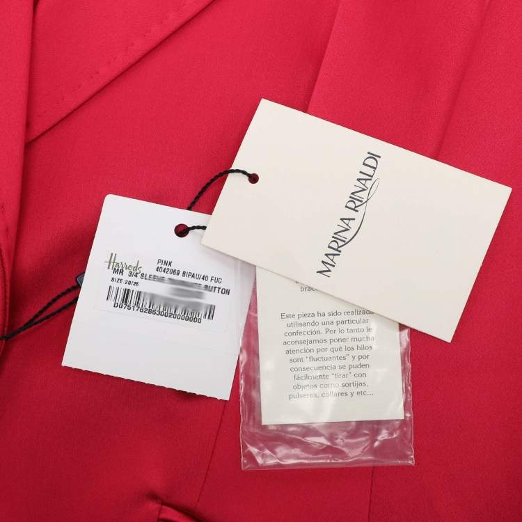 Pre Owned Marina Rinaldi Red Satin Single Breasted Blazer L
