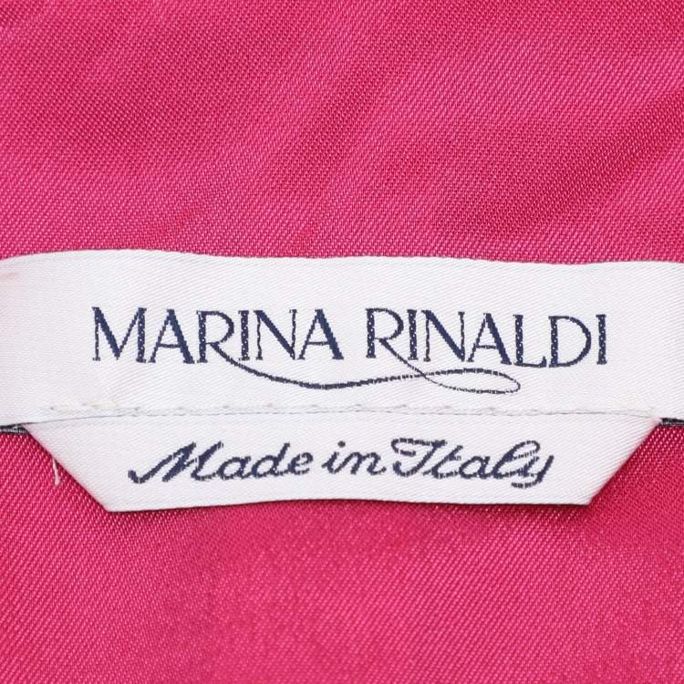 Pre Owned Marina Rinaldi Red Satin Single Breasted Blazer L