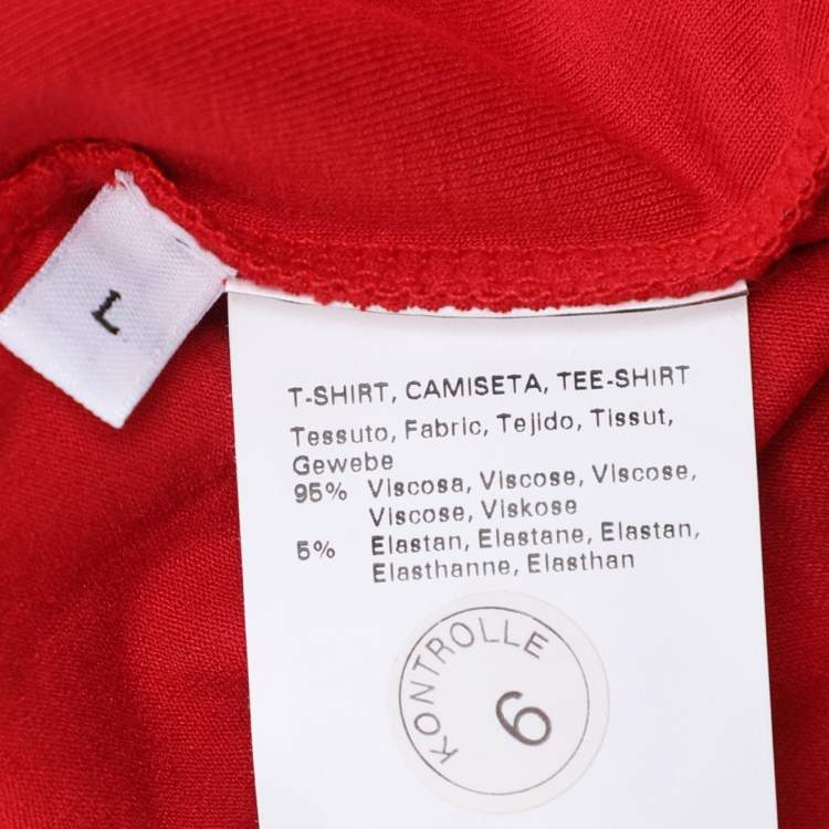 Pre Owned Marina Rinaldi Red Jersey V Neck Top L