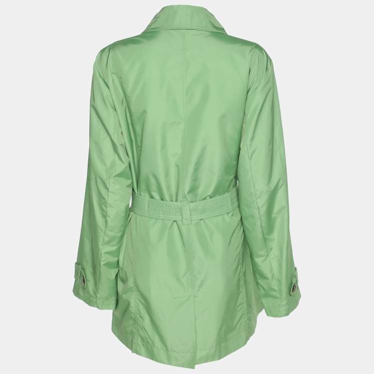 Pre Owned Marina Rinaldi Green Nylon Belted Jacket L