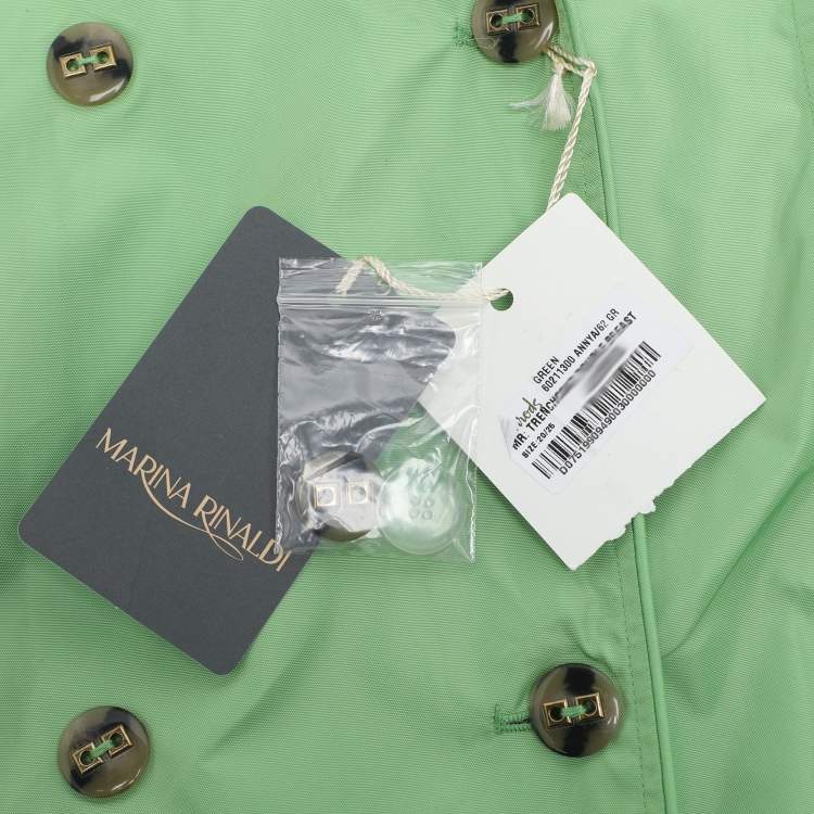 Pre Owned Marina Rinaldi Green Nylon Belted Jacket L