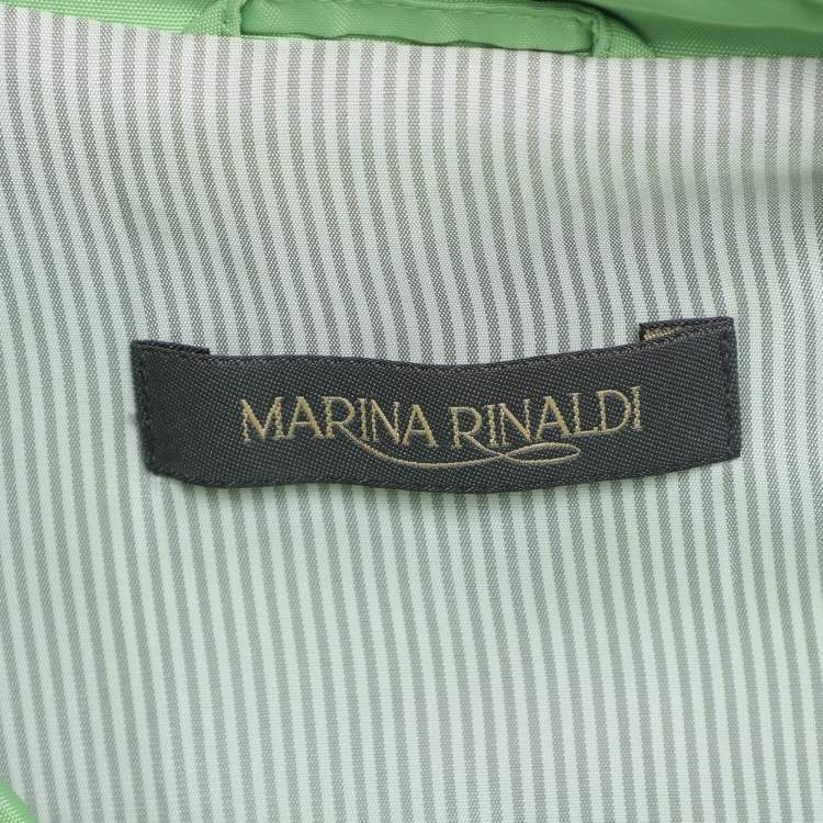 Pre Owned Marina Rinaldi Green Nylon Belted Jacket L