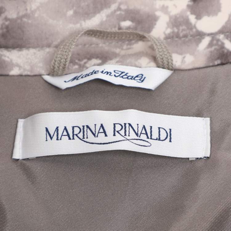 Pre Owned Marina Rinaldi Brown Printed Cotton Single Breasted Blazer L