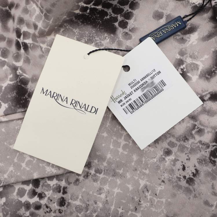 Pre Owned Marina Rinaldi Brown Printed Cotton Single Breasted Blazer L