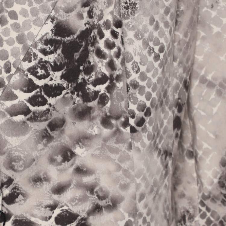 Pre Owned Marina Rinaldi Brown Printed Cotton Single Breasted Blazer L