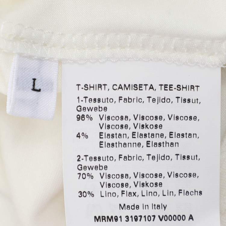 Pre Owned Voyage by Marina Rinaldi Cream Stretch Knit V Neck Tops L