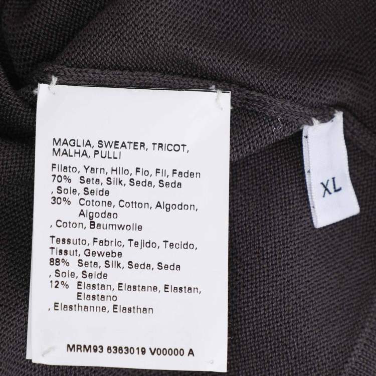 Pre Owned Marina Rinaldi Dark Grey Stretch Knit Scoop Neck Tops XL