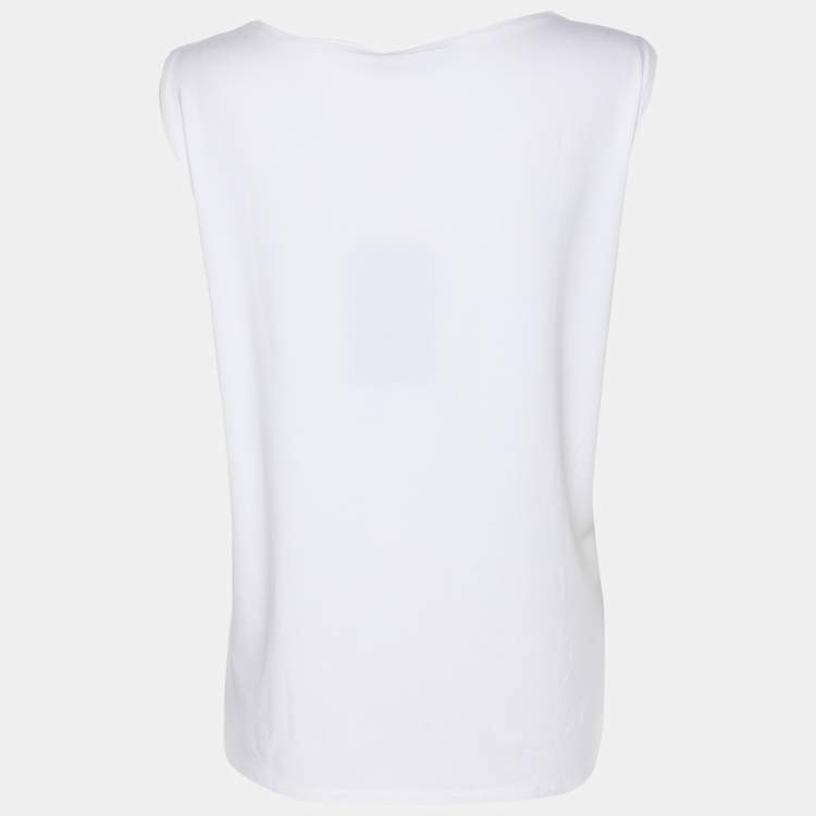 Pre Owned Marina Rinaldi Cream Jersey Scoop Neck Camisole L