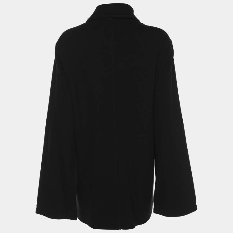 Pre Owned Marina Rinaldi Black Jersey Single Breasted Jacket M