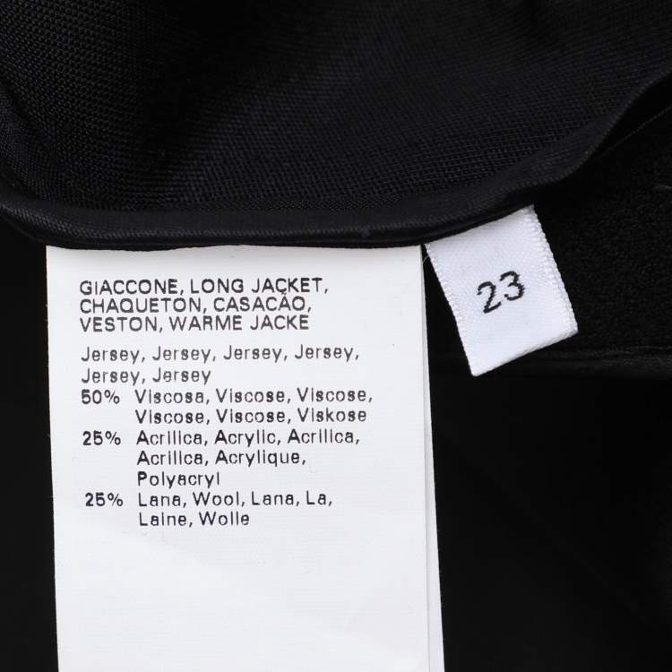 Pre Owned Marina Rinaldi Black Jersey Single Breasted Jacket M