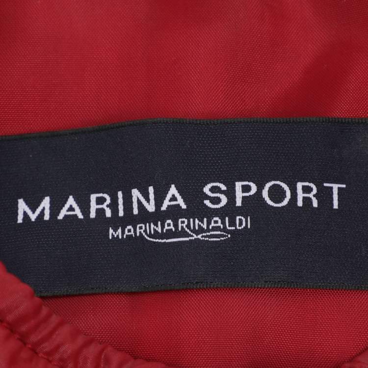 Pre Owned Marina Sport by Marina Rinaldi Red Quilted Nylon Light Vest Jacket L