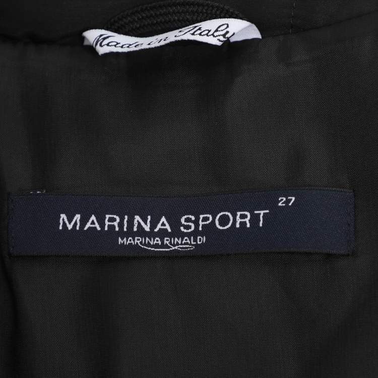 Pre Owned Marina Sport by Marina Rinaldi Black Nylon Overcoat L