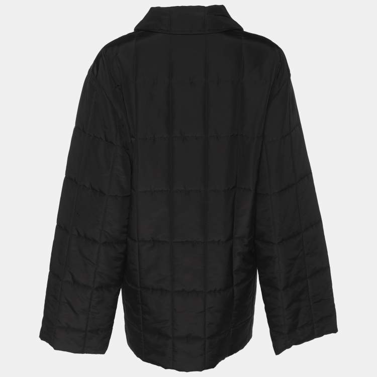 Pre Owned Marina Sport by Marina Rinaldi Black Nylon Overcoat L