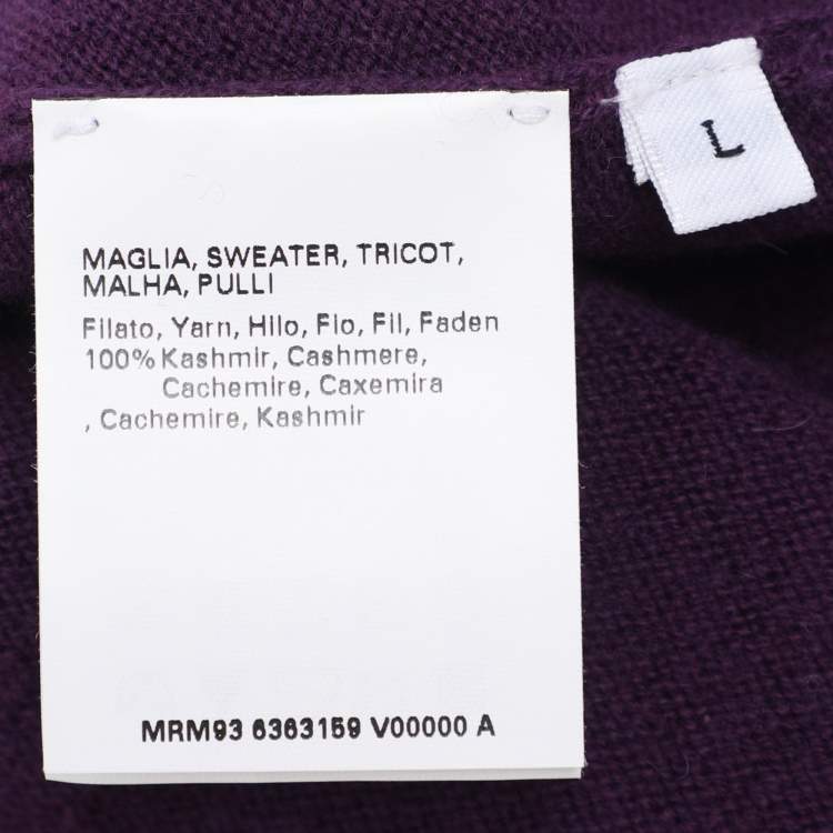 Pre Owned Marina Rinaldi Purple Stretch Knit Short Sleeve Sweatshirt L