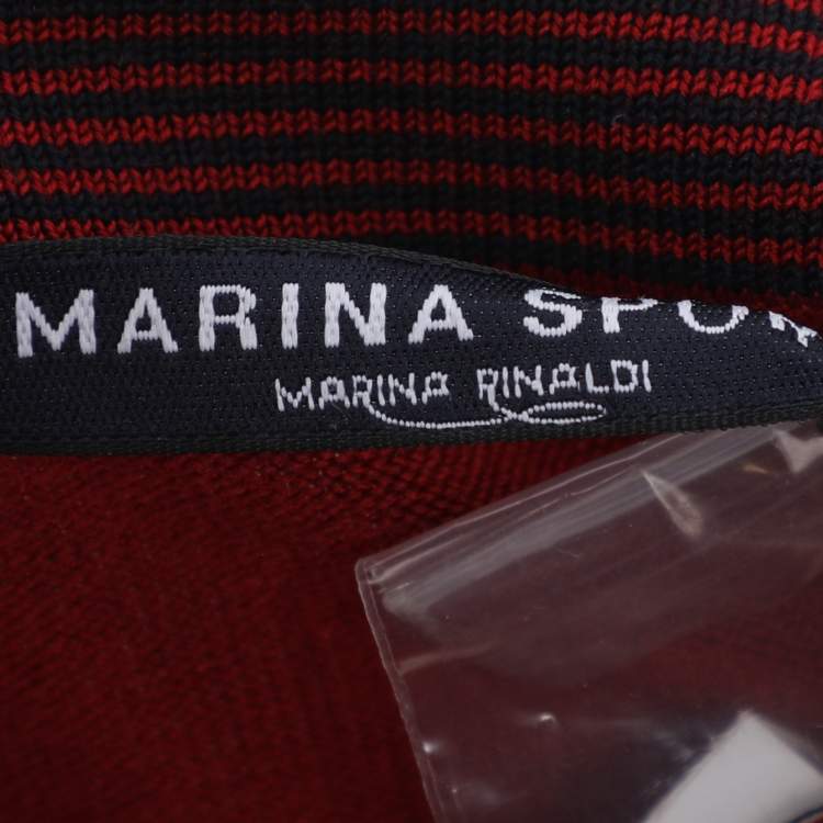 مملوكة مسبقًا Marina Sport by Marina Rinaldi Red Stretch Knit Scoop Knit Short Sleeve Sweater XL