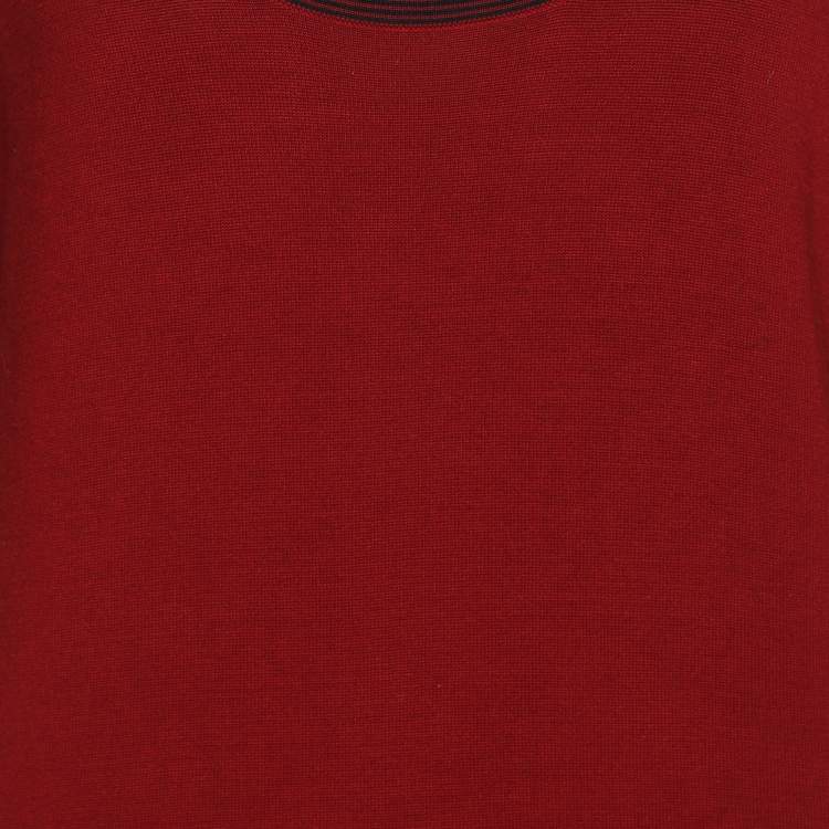 مملوكة مسبقًا Marina Sport by Marina Rinaldi Red Stretch Knit Scoop Knit Short Sleeve Sweater XL