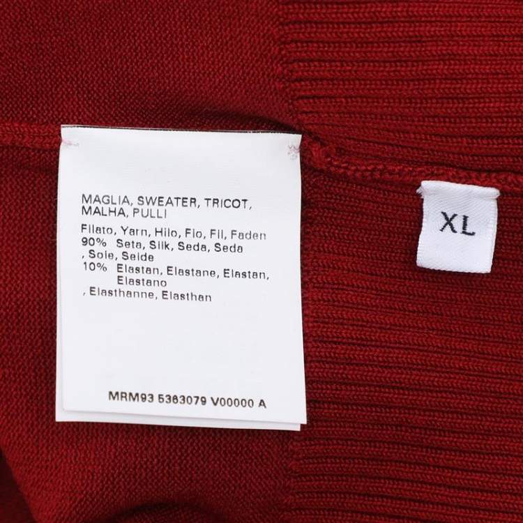 مملوكة مسبقًا Marina Sport by Marina Rinaldi Red Stretch Knit Scoop Knit Short Sleeve Sweater XL