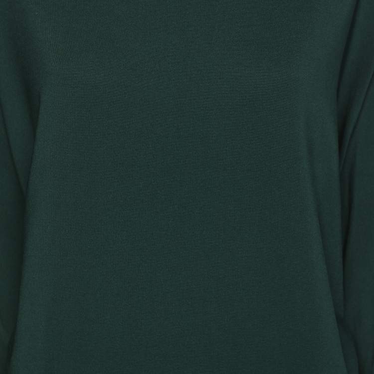 Pre Owned Marina Rinaldi Green Jersey Long Sleeve Sweater L