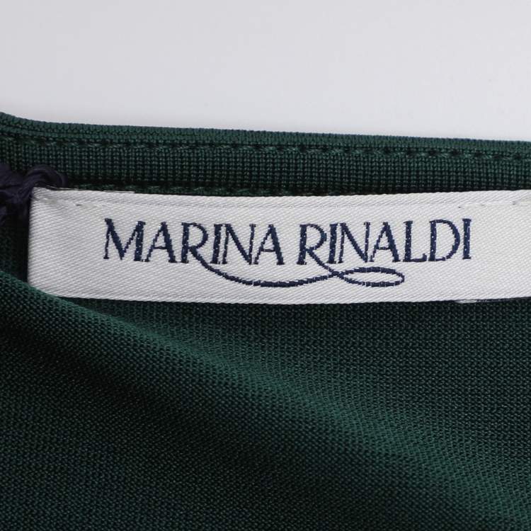 Pre Owned Marina Rinaldi Green Jersey Long Sleeve Sweater L
