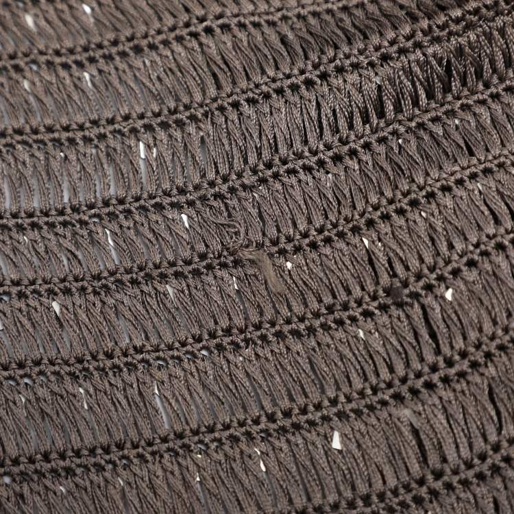 Pre Owned Marina Rinaldi Grey Knit Sequins Long Sleeve Cardigan L