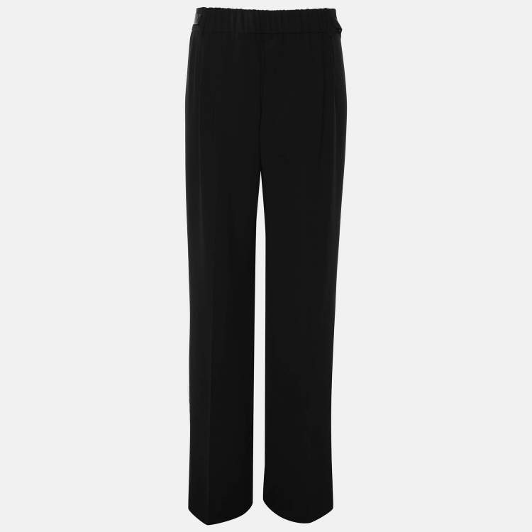 Pre Owned Voyage by Marina Rinaldi Black Crepe Pants L