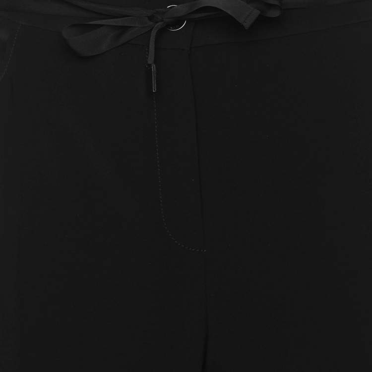 Pre Owned Voyage by Marina Rinaldi Black Crepe Pants L