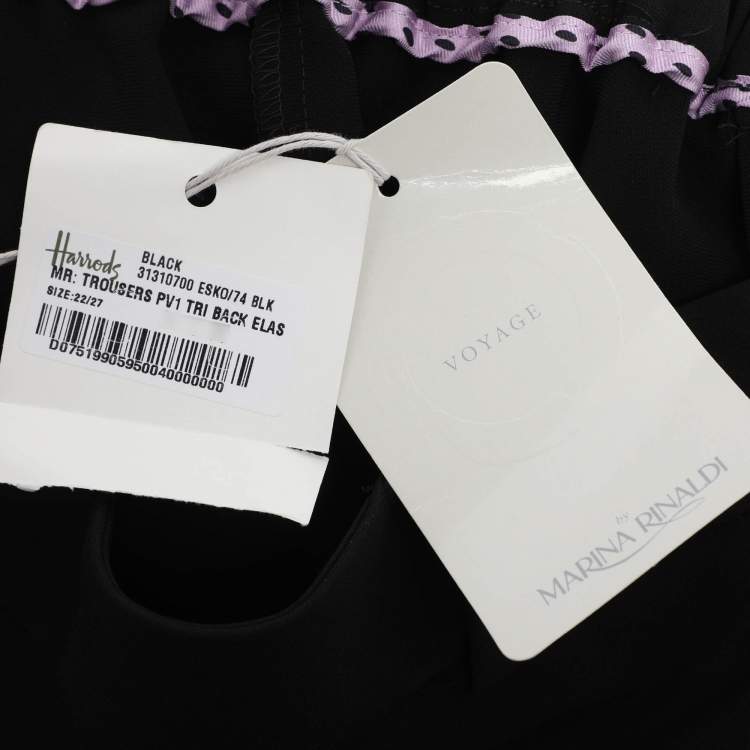 Pre Owned Voyage by Marina Rinaldi Black Crepe Pants L