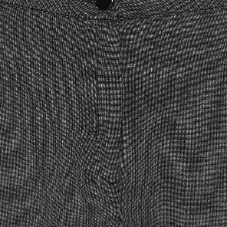 Pre Owned Marina Rinaldi Grey Fleece Wool Trousers L