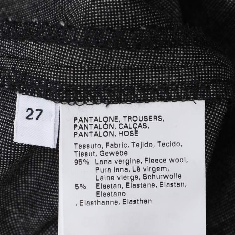 Pre Owned Marina Rinaldi Grey Fleece Wool Trousers L